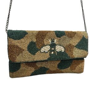 Shirdee Cameo Beaded Bee Clutch/ Crossbody Bag.